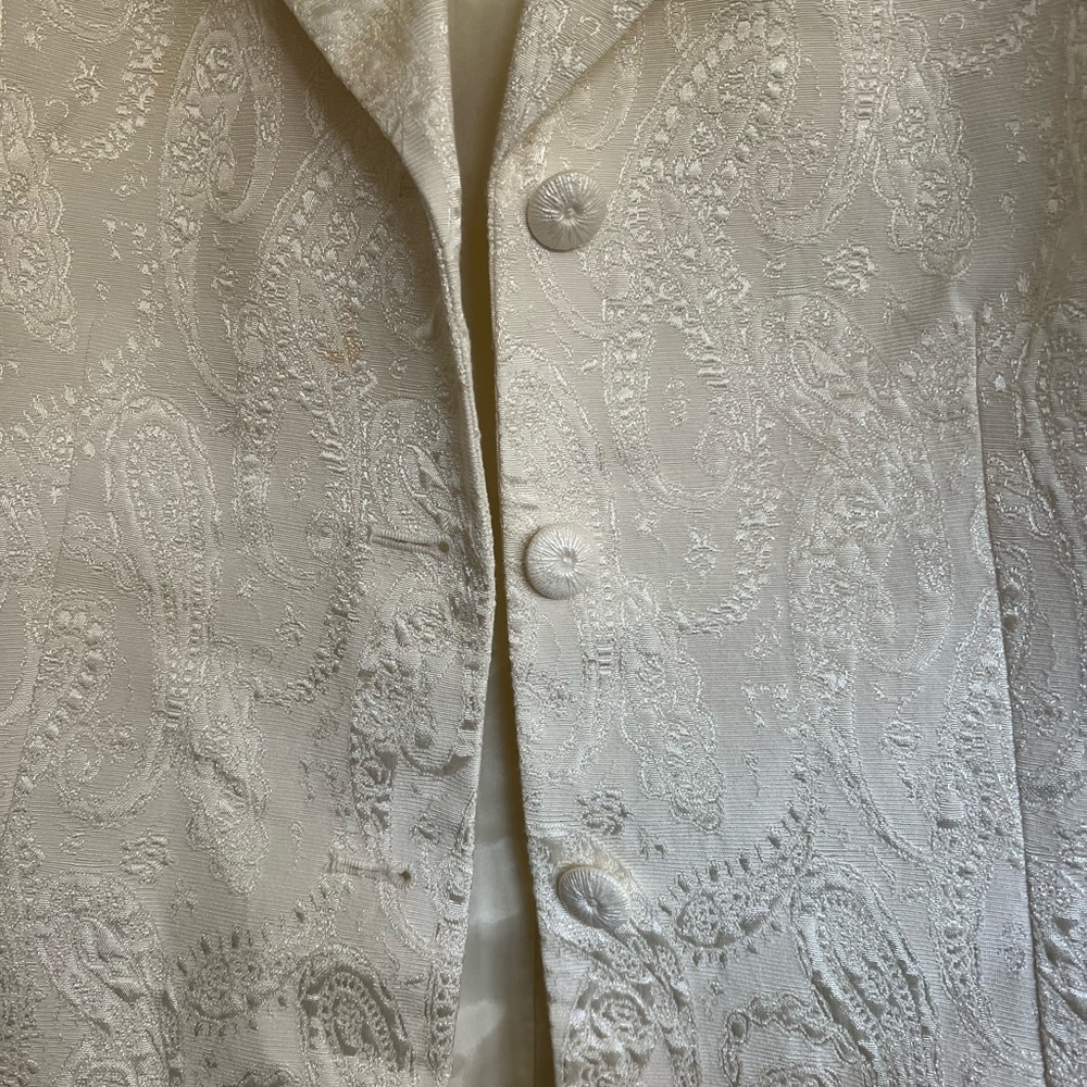 Le Suit Bridal White Jacquard Blazer - Size 14 - Picture 11 of 11